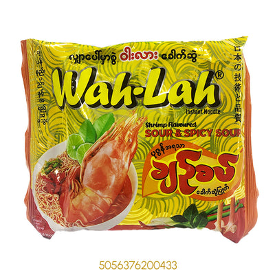 WAH-LAH INSTANT NOODLE SHRIMP FLAVOURED SOUR & SPICY SOUP 60Gx1Pcs