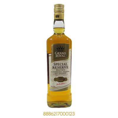 GRAND ROYAL SPECIAL RESERVE WHISKY BELENDED WITH IMPORTED MALT WHISKIES 43% ALC 700MLx1Pcs