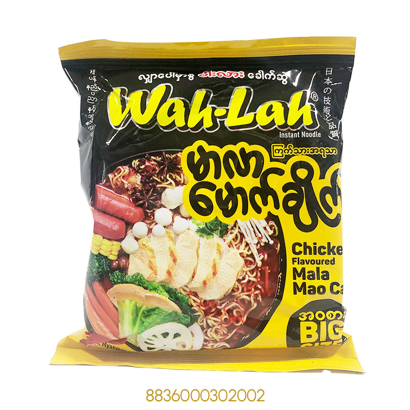 WAH-LAH CHICKEN FLAVOURED MALA MAO CAI BIG SIZE NOODLE 80Gx1Pcs
