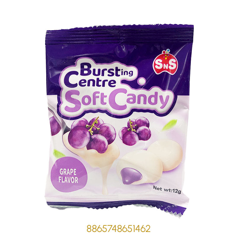 BURSTING CENTRE SOFT CANDY GRAPE FLAVOUR 12Gx1Pcs