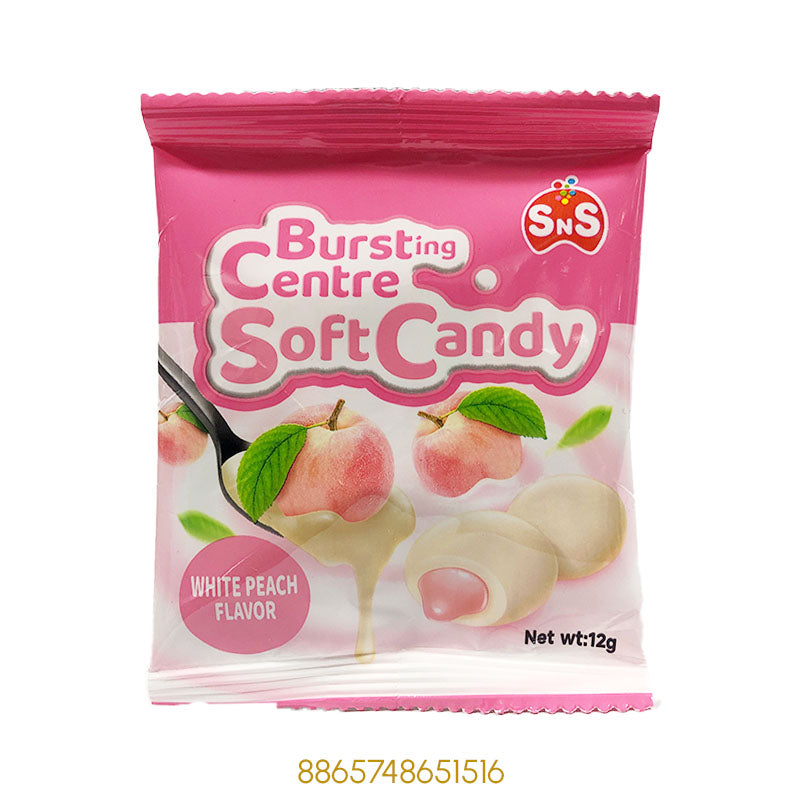 BURSTING CENTRE SOFT CANDY WHITE PEACH FLAVOUR 12Gx1Pcs