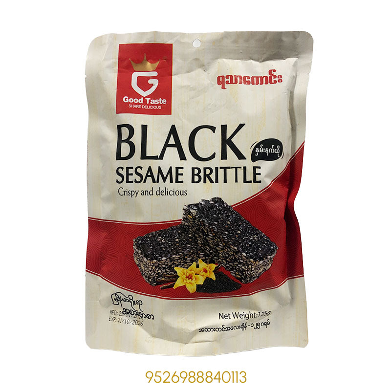 GOOD TASTE BLACK SESAME BRITTLE CRISPY AND DELICIOUS 125Gx1Pcs